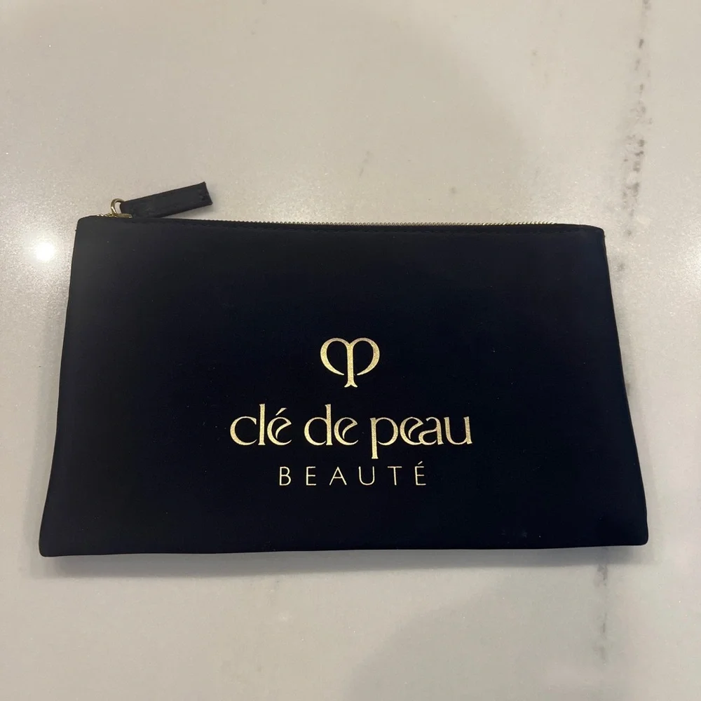 Cle De Peau Navy Blue Makeup Bag Zipped Pouch